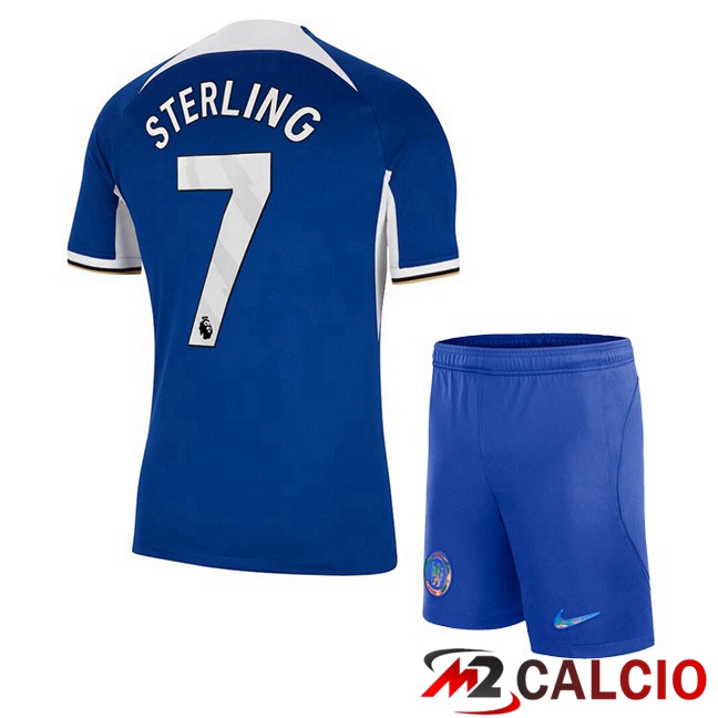 Maglie Calcio FC Chelsea (Sterling 7) Bambino Prima Blu 2023/2024
