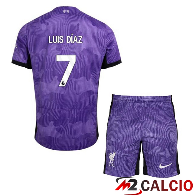 Maglie Calcio FC Liverpool (LUIS DÍAZ 7) Bambino Terza Viola 2023/2024