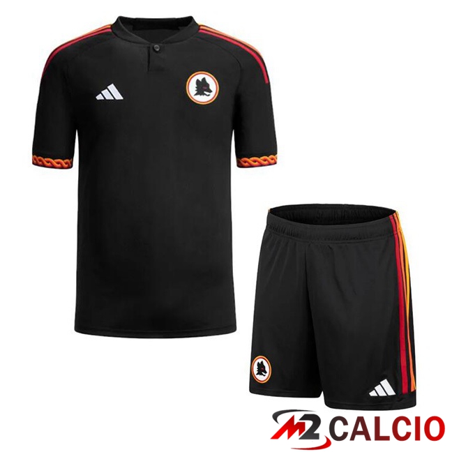Maglie Calcio AS Roma Bambino Terza Nero 2023/2024