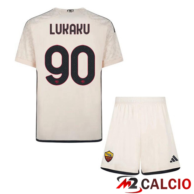 Maglie Calcio AS Roma (LUKAKU 90) Seconda Giallo 2023/2024