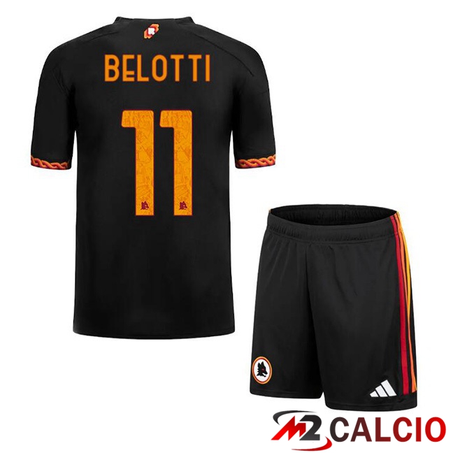 Maglie Calcio AS Roma (BELOTTI 11) Bambino Terza Nero 2023/2024