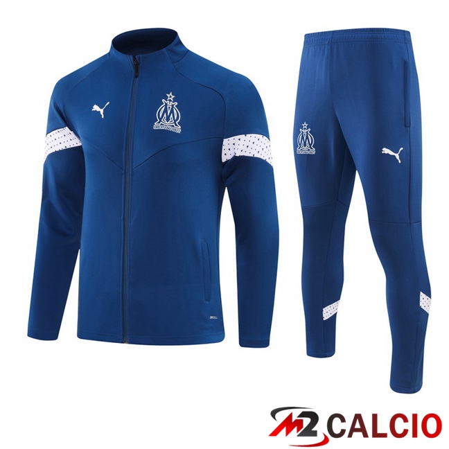 Insieme Tuta Calcio - Giacca Marsiglia OM Blu Reale 2023/2024