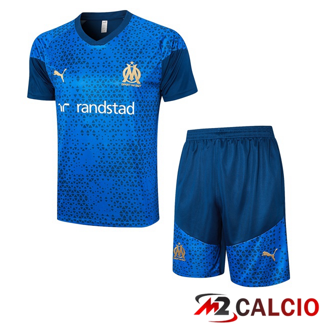 T Shirt Allenamento Marsiglia OM + Pantaloncini Blu 2023/2024
