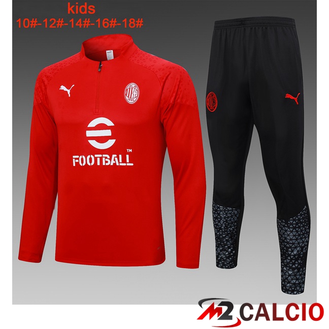 Insieme Tuta Calcio AC Milan Bambino Rosso 2023/2024