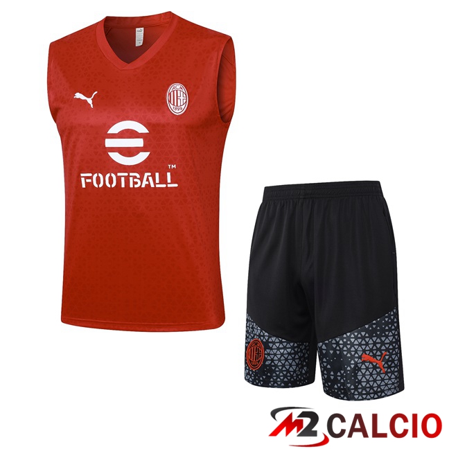 Canotta Calcio AC Milan + Pantaloncini Rosso 2023/2024