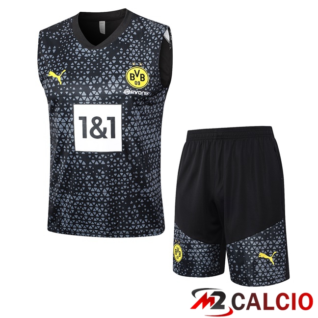 Canotta Calcio Dortmund BVB + Pantaloncini Nero 2023/2024