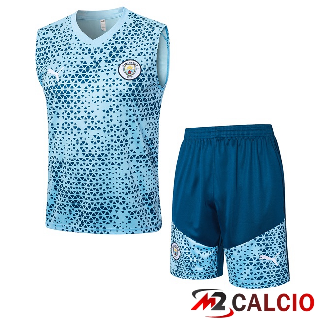 Canotta Calcio Manchester City + Pantaloncini Blu 2023/2024