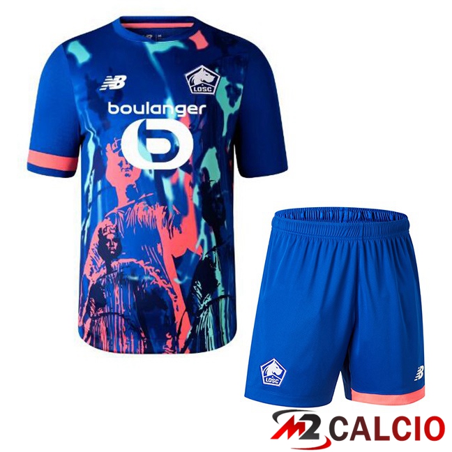 Maglie Calcio Lille OSC Bambino Quarto Blu 2023/2024