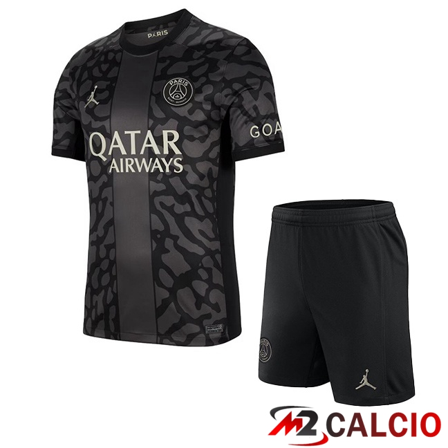 Maglie Calcio Paris PSG Bambino Terza Nero 2023/2024
