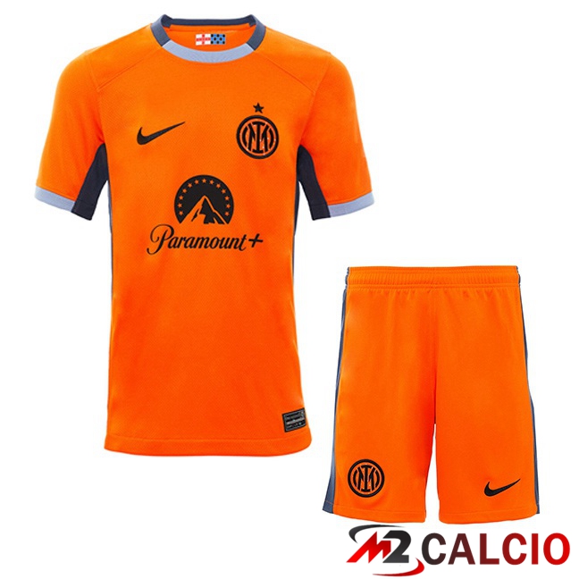 Maglie Calcio Inter Milan Bambino Terza Arancia 2023/2024