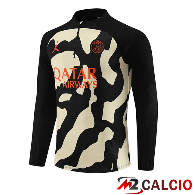 Felpa Allenamento JORDAN Paris PSG Nero Giallo 2023/2024