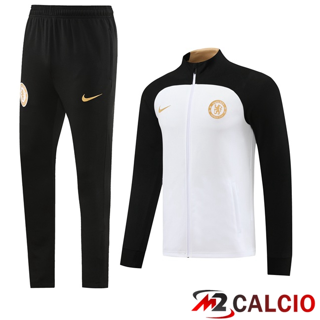 Insieme Tuta Calcio - Giacca FC Chelsea Bianco 2023/2024