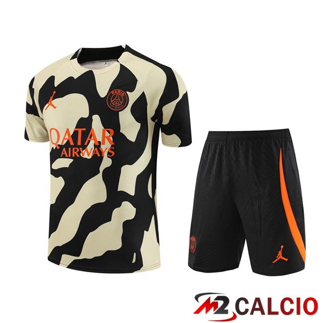 T Shirt Allenamento Paris PSG + Pantaloncini Nero Giallo 2023/2024