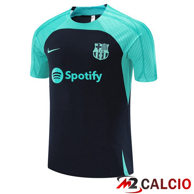 T Shirt Allenamento FC Barcellona Verde Blu Reale 2023/2024