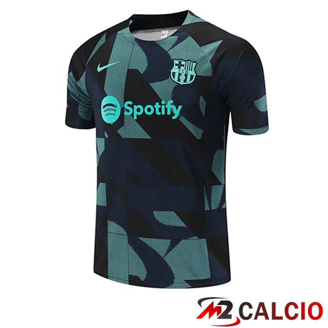 T Shirt Allenamento FC Barcellona Verde Blu Reale 2023/2024