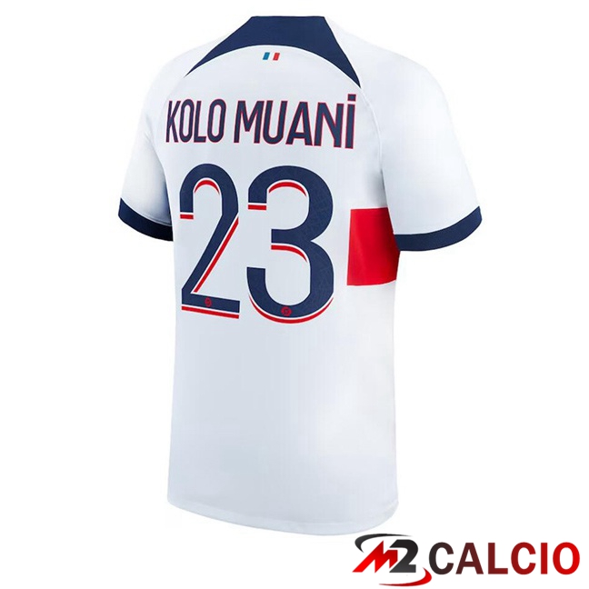 Maglie Calcio Paris PSG (Kolo Muani 23) Seconda Bianco 2023/2024
