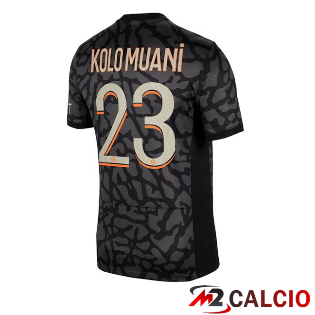 Maglie Calcio Paris PSG (Kolo Muani 23) Terza Nero 2023/2024