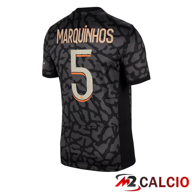 Maglie Calcio Paris PSG (Marquinhos 5) Terza Nero 2023/2024