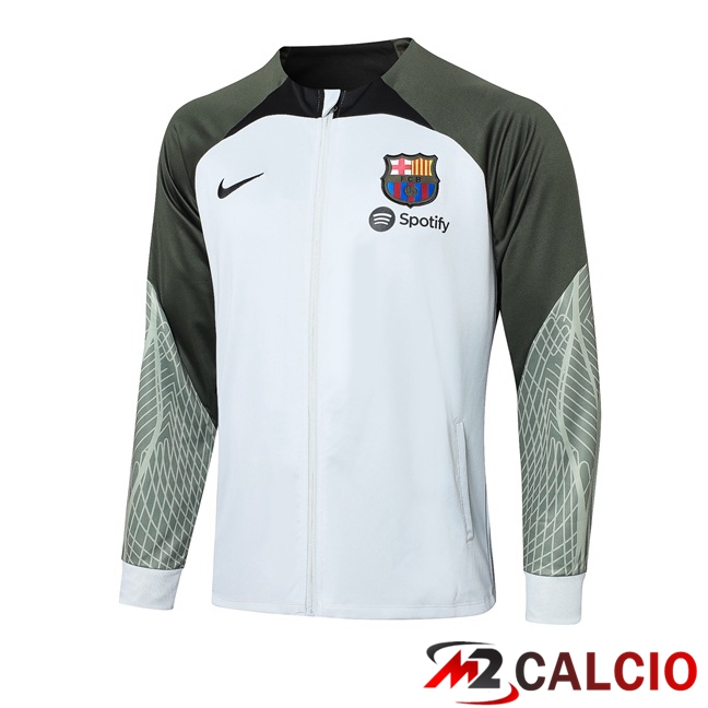 Giacca Calcio FC Barcellona Bianco Verde 2023/2024