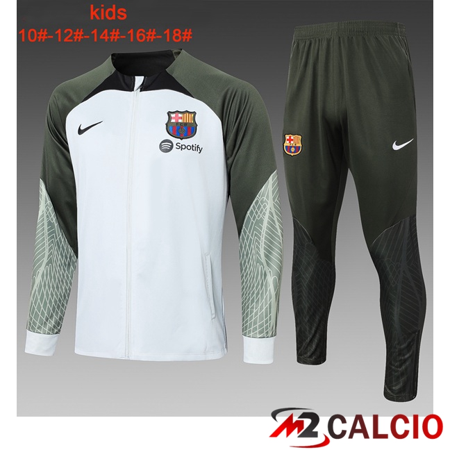 Insieme Tuta Calcio FC Barcellona Bambino Bianco Verde 2023/2024