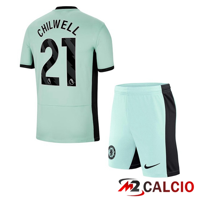 Maglie Calcio FC Chelsea (Chilwell 21) Bambino Terza Verde 2023/2024