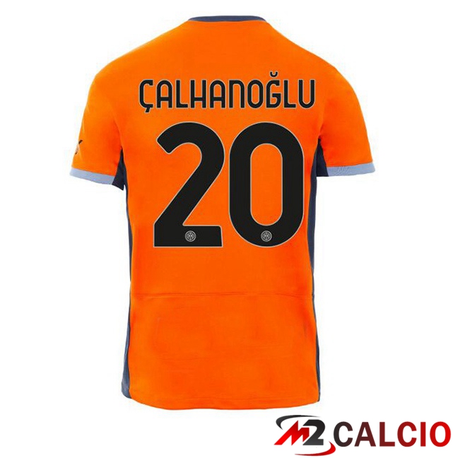 Maglie Calcio Inter Milan (ÇALHANOĞLU 20) Terza Arancia 2023/2024