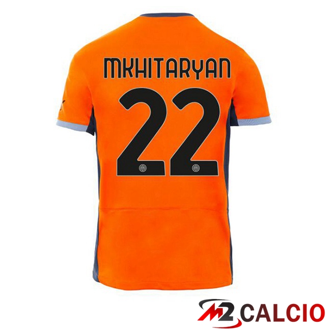 Maglie Calcio Inter Milan (MKHITARYAN 22) Terza Arancia 2023/2024