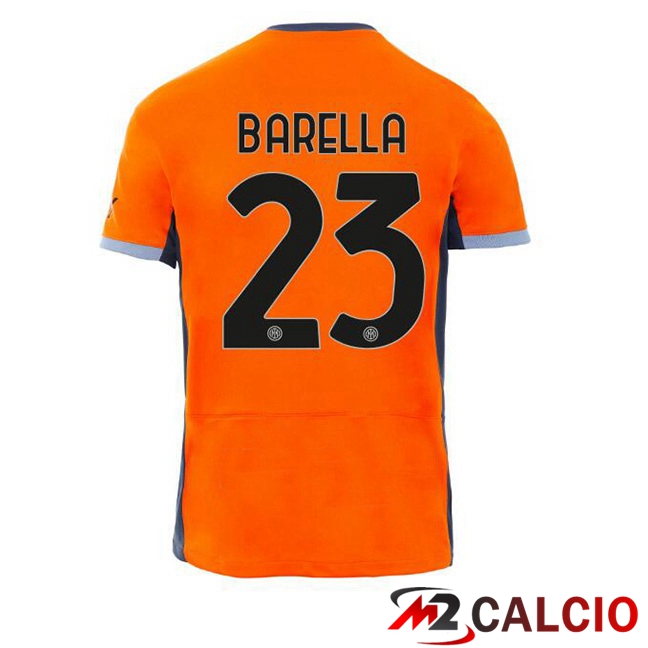 Maglie Calcio Inter Milan (BARELLA 23) Terza Arancia 2023/2024