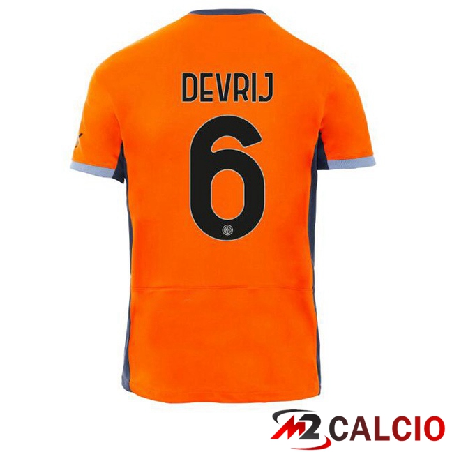 Maglie Calcio Inter Milan (DE VRIJ 6) Terza Arancia 2023/2024