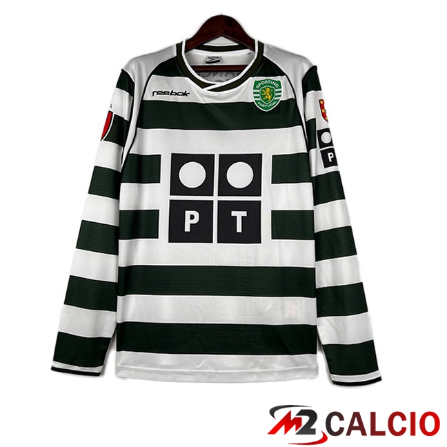 Maglie Calcio Sporting CP Retro Prima Manica Lunga Verde 2001-2003