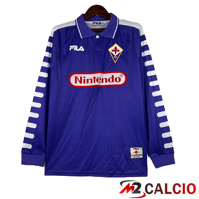 Maglie Calcio ACF Fiorentina Retro Prima Manica Lunga Blu 1998