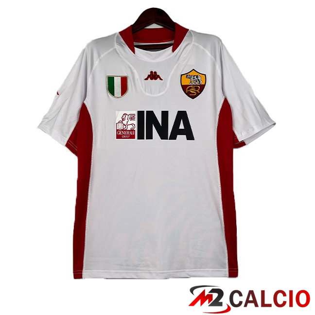 Maglie Calcio AS Roma Retro Seconda Bianco 2001-2002