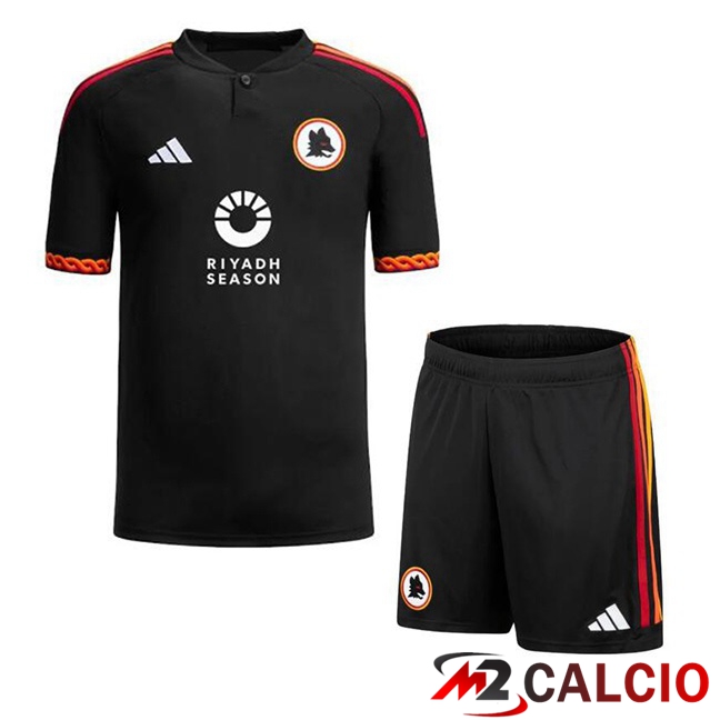 Maglie Calcio AS Roma Bambino RIYADH SEASON Terza Nero 2023/2024