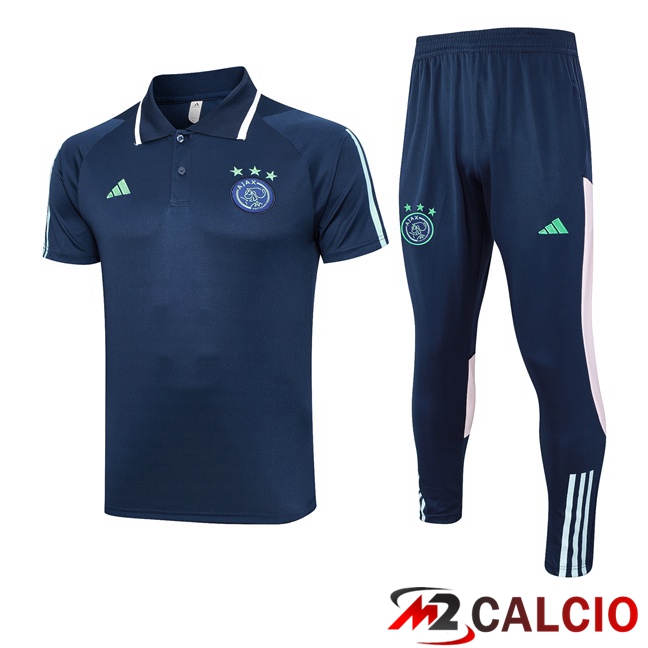 Kit Maglia Polo AFC Ajax + Pantaloni Blu Reale 2023/2024