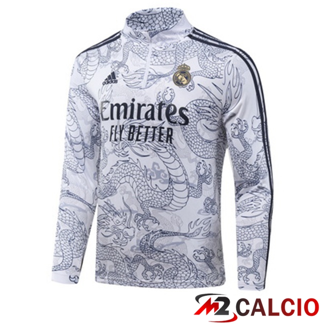 Felpa Allenamento Real Madrid Bianco 2023/2024