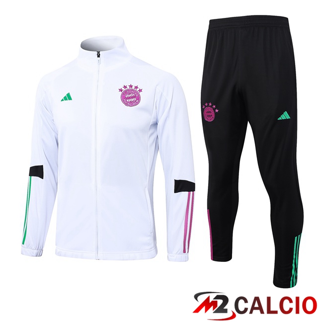 Insieme Tuta Calcio - Giacca Bayern Monaco Bianco 2023/2024