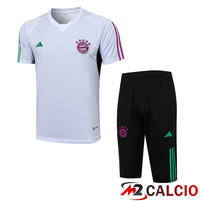 T Shirt Allenamento Bayern Monaco + Pantaloncini Bianco 2023/2024