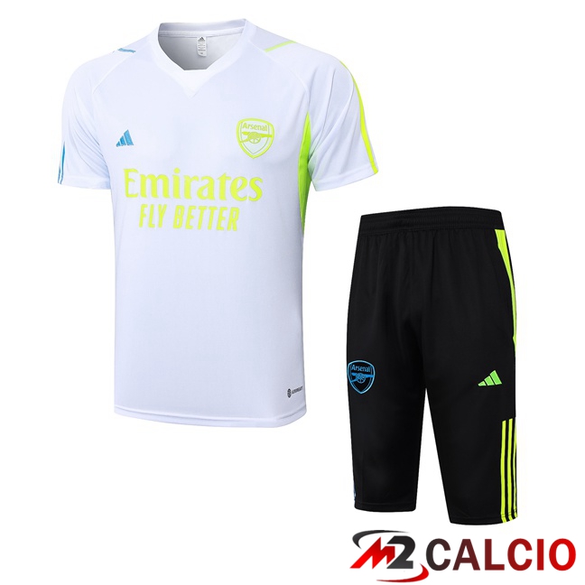 T Shirt Allenamento Arsenal + Pantaloncini Bianco 2023/2024