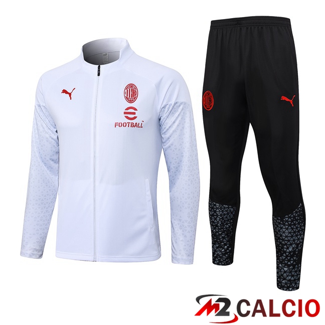 Insieme Tuta Calcio - Giacca AC Milan Bianco 2023/2024