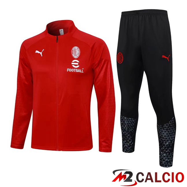 Insieme Tuta Calcio - Giacca AC Milan Rosso 2023/2024
