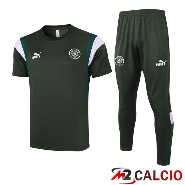 T Shirt Allenamento Manchester City + Pantaloni Verde 2023/2024