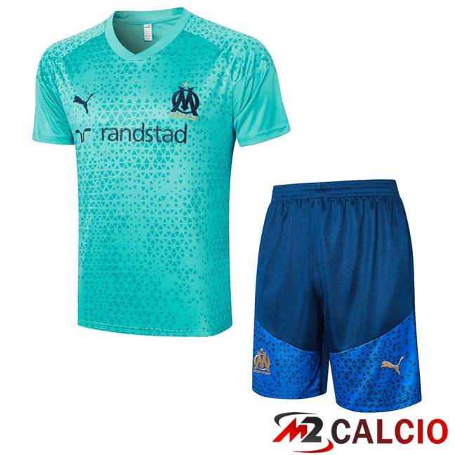 T Shirt Allenamento Marsiglia OM + Pantaloncini Blu 2023/2024