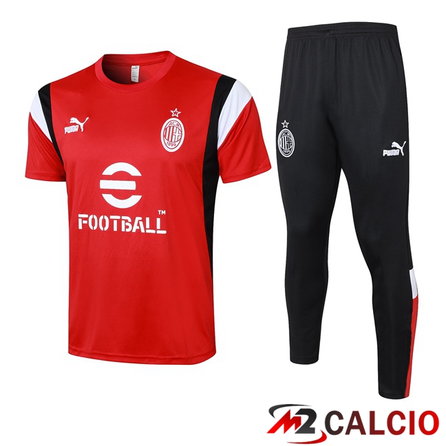T Shirt Allenamento AC Milan + Pantaloni Rosso 2023/2024