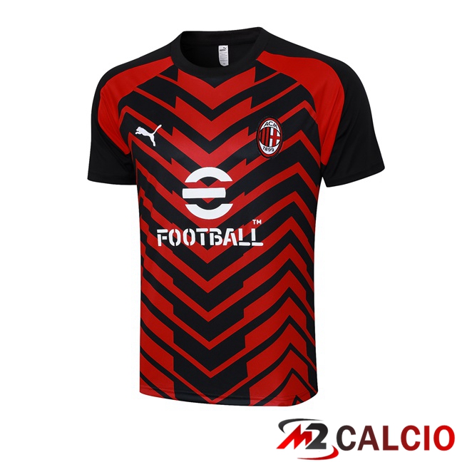 T Shirt Allenamento AC Milan Nero Rosso 2023/2024
