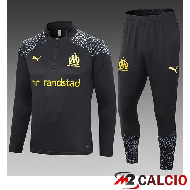 Insieme Tuta Calcio Marsiglia OM Bambino Nero 2023/2024