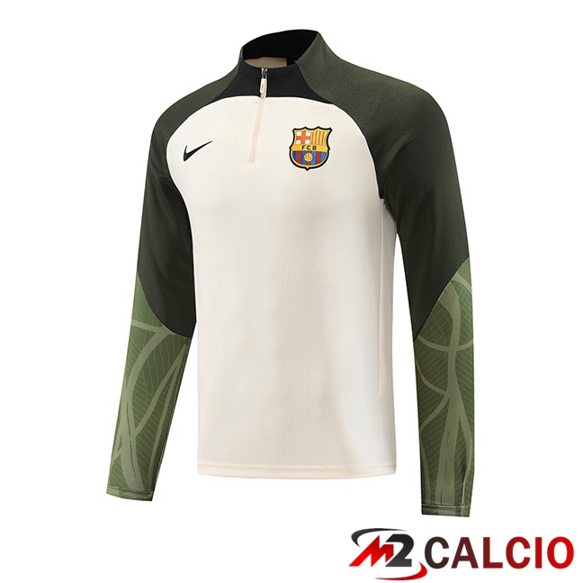 Felpa Allenamento FC Barcellona Bianco Verde 2023/2024
