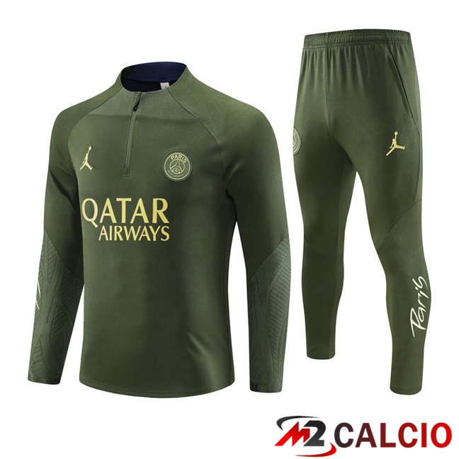 Insieme Tuta Calcio JORDAN Paris PSG Verde 2023/2024