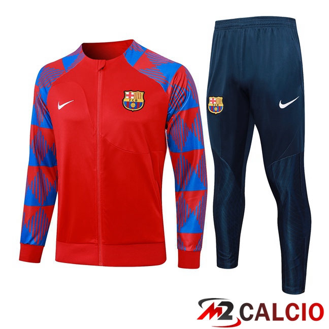 Insieme Tuta Calcio - Giacca FC Barcellona Rosso Blu 2023/2024