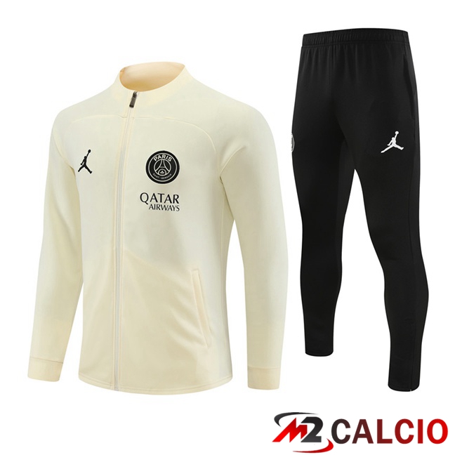 Insieme Tuta Calcio - Giacca JORDAN Paris PSG Giallo 2023/2024