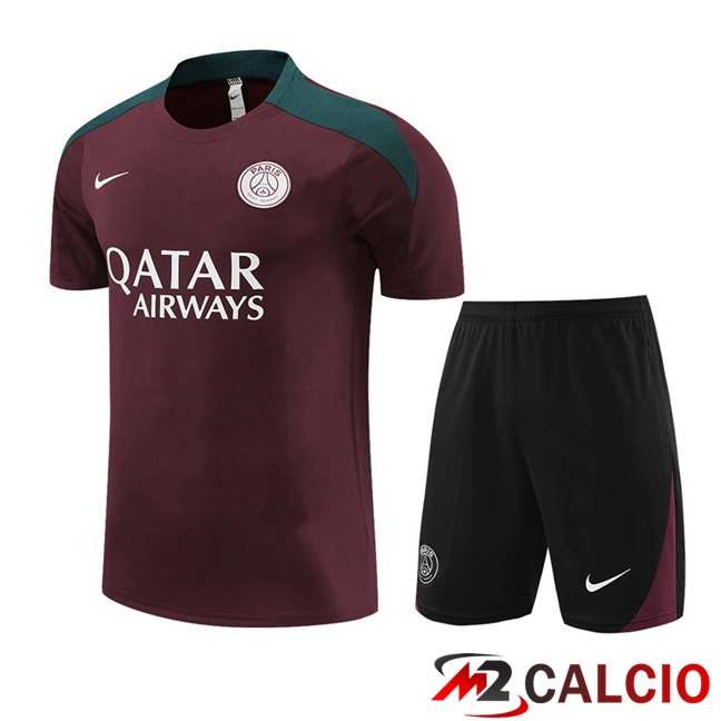 T Shirt Allenamento Paris PSG + Pantaloncini Rosso 2023/2024